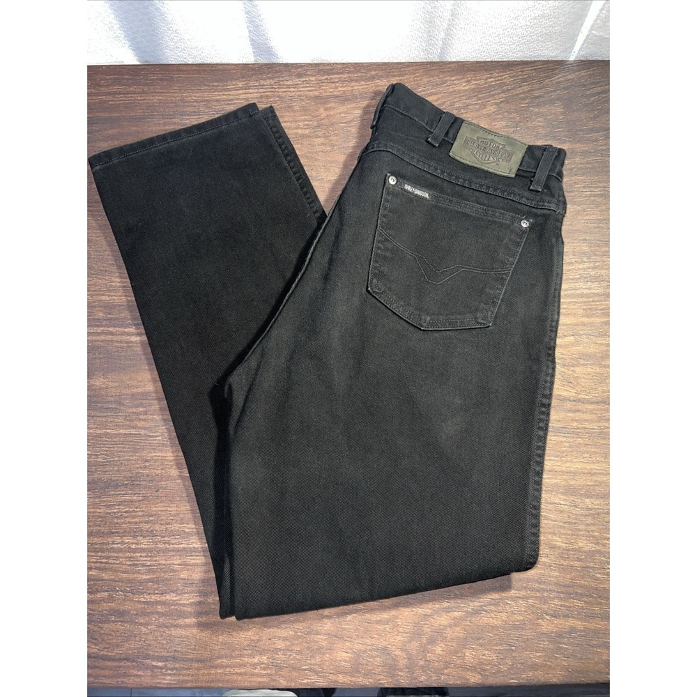 Vintage Harley Davidson Jeans Mens 38/32 Black Traditional Fit USA 1999 Biker